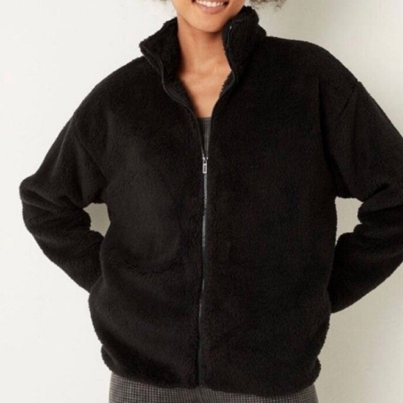 PINK Victoria's Secret Jackets & Coats Nwt Vs Pink Teddy Full Zip